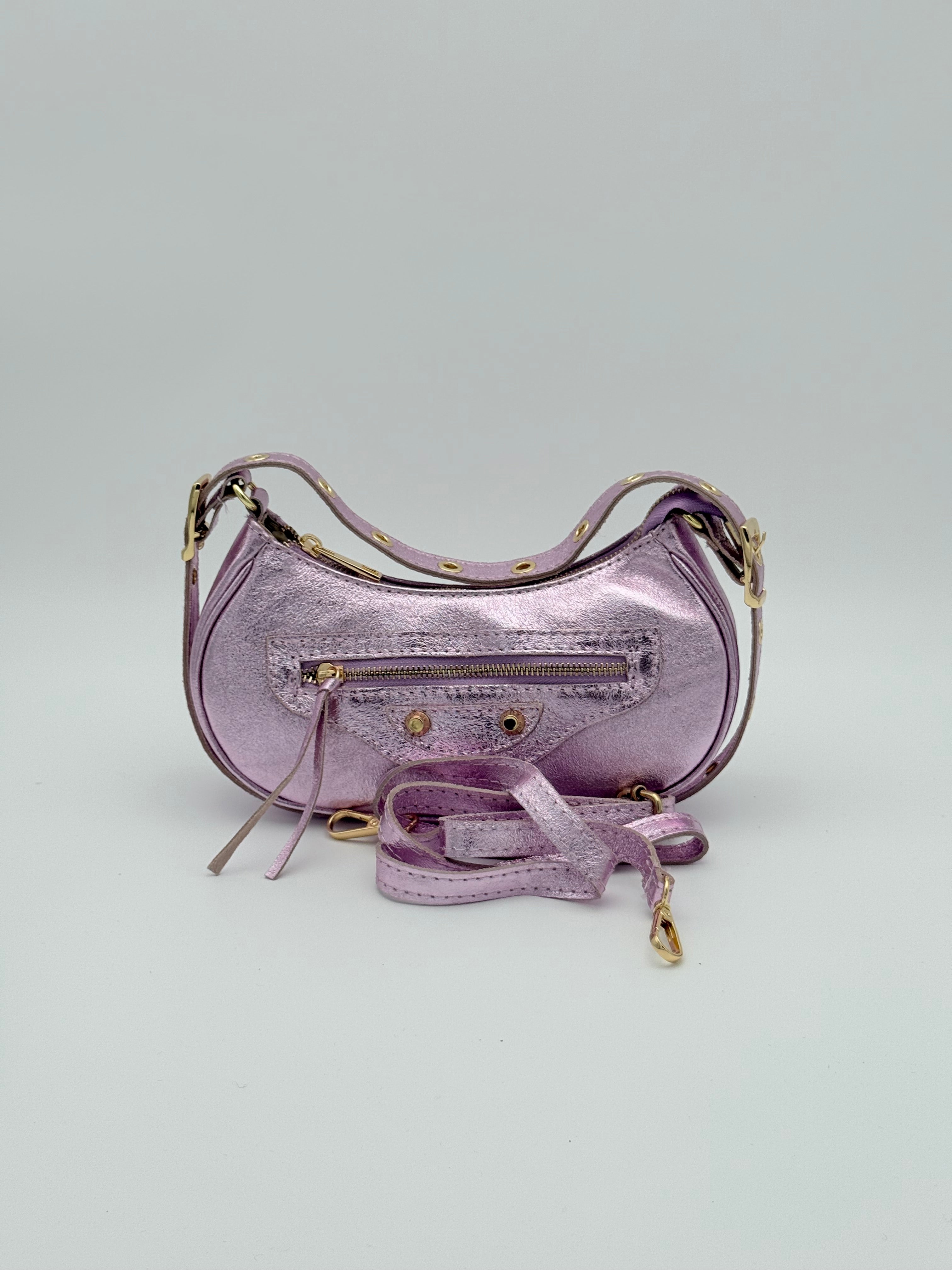 Torino schoudertas - Metallic lila