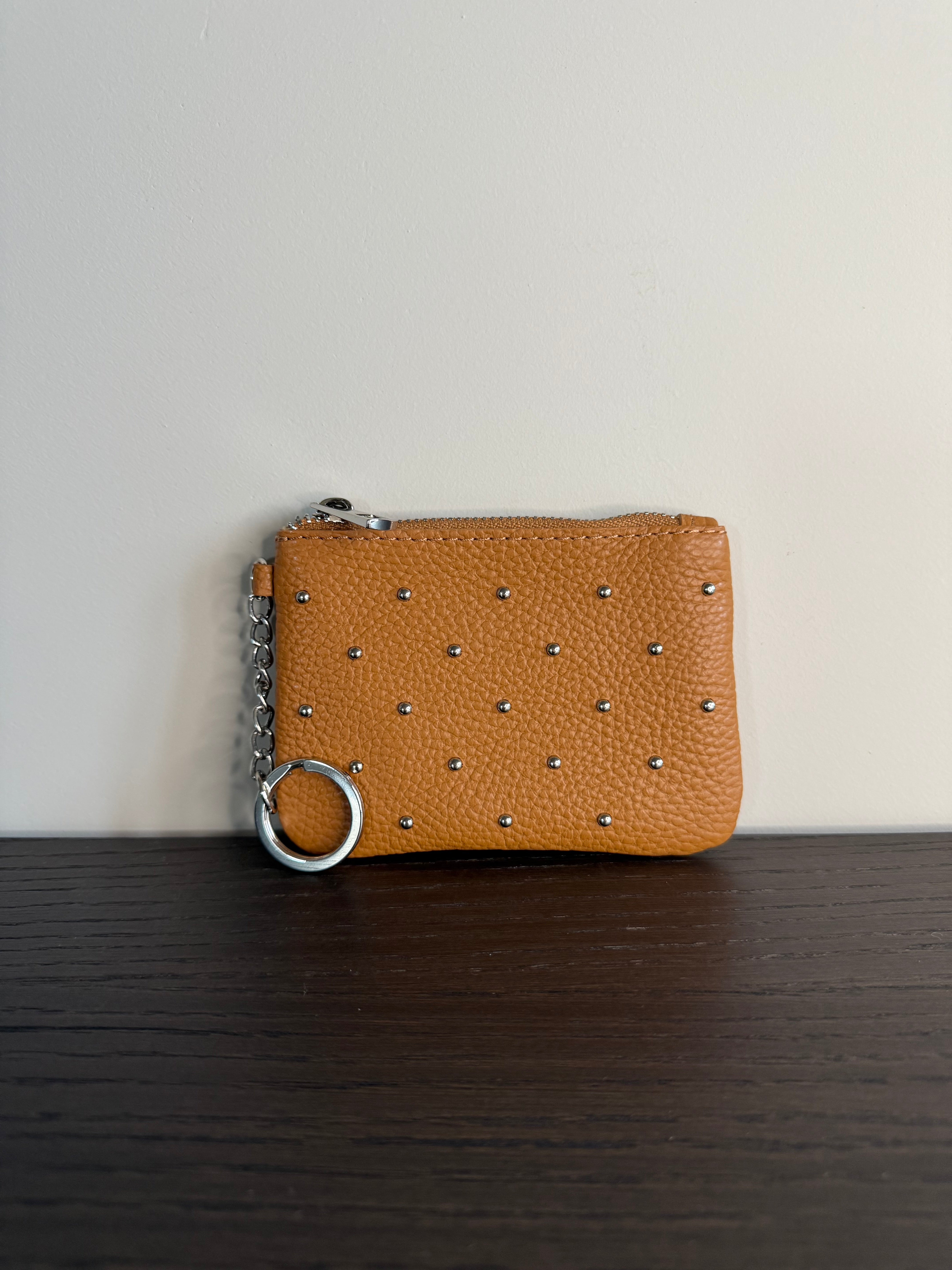 Lederen Etui - Portemonnee Camel