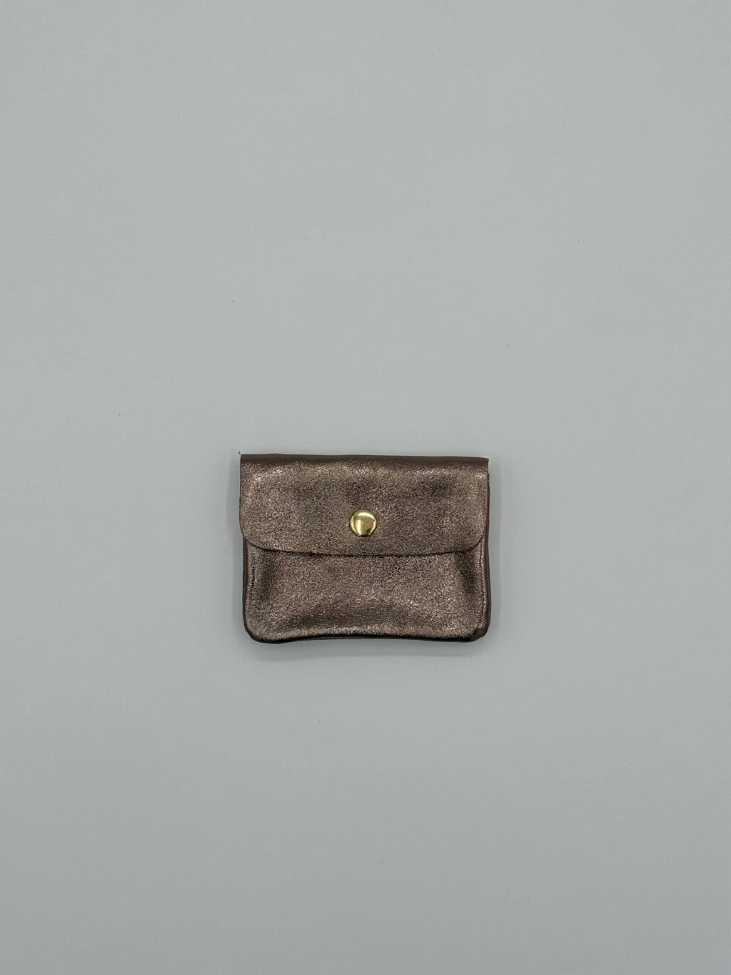 Lederen portemonnee - Metallic brons